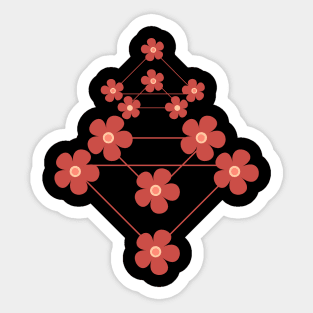 Floral triangle outline Sticker